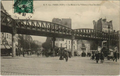 Carte postale ancienne Le Métro à la Villette et Rue Secrétan
                                                                     à Paris 10e
                                