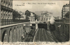 Carte postale ancienne Passy - Gare de l'avenue Henri-Martin
                                                                     à Paris 16e
                                