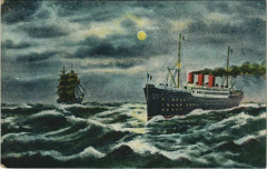Steamer with a Sailing Vessel Ships