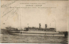Andre Lebon - Navire Hopital Francais de 1. Classe Ships -
													France
												
