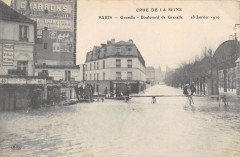 Crue de la Seine - Grenelle - Boulevard de Grenelle - 28 Janvier 1910 à Paris 15e