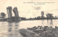 Andrezieux Le Pont Dix Jours Apres La Crue Du 17 Oct 1907 -
													42 Loire
												