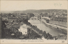 Carte Postale, Epinal, Perspective sur la Moselle