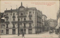 Carte postale, Grand Hôtel du Louvre et d'Angleterre, Rue de la Gare et Quai des Bons-Enfants, Epinal 2