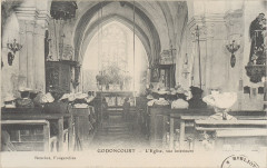 Carte postale, Godoncourt, L'Eglise, vue intérieure