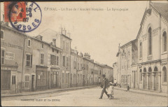 Carte postale, Epinal, La Rue de l'Ancien Hospice, La Synagogue