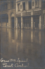 Carte postale, Crue 1919, Epinal, Point central
