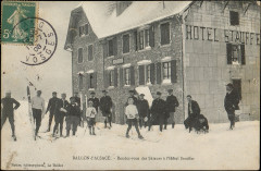 Carte postale, Ballon d'Alsace, Rendez-vous des skieurs à l'Hôtel Stauffer