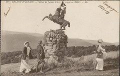 Carte postale, Ballon d'Alsace, Statue de Jeanne d'Arc, érigée en 1909