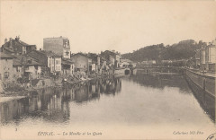 Carte postale, Epinal, La Moselle et les quais 2