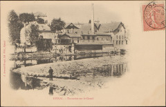 Carte postale, Epinal, Tanneries sur le Canal