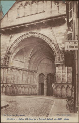 Carte postale, Epinal, Eglise St-Maurice, Portail datant du XIIIe siècle