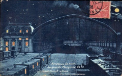 Bordeaux - Gare St-Jean - grande marquise la nuit (Hg) -
																					33200 Bordeaux
																			