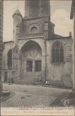 Carte postale, Châtel (Vosges), L'Entrée de l'Eglise