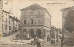 Carte postale, Fontenoy-le-Château, Hôtel de Ville et Ecole des Garçons