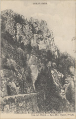 Carte postale, Gérardmer, Les Rochers du Kruppenfels sur la route de Munster