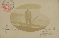 Carte postale, Homme pêchant