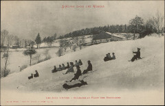 Carte postale, Les Jeux d'Hiver, Glissades au flanc des montagnes -
													88 Vosges
												