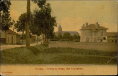 Carte postale, Pouxeux, Entrée du Village, vers Remiremont