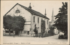 Carte postale, Raon-aux-Bois (Vosges), Mairie et Ecole