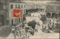 Carte postale, Raon-L'Etape (Vosges), La Bagarre du 28 Juillet 1907 avant la charge, Menaces à l'Armée à 3 heures 40