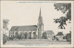 Carte postale, Séminaire Notre-Dame d'Autrey (monument historique), L'Eglise abbatiale, côté Nord, vu de la Gare
