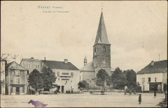 Carte postale, Vagney (Vosges), Eglise et Fontaine