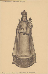 Carte postale, Vomécourt-s.-Madon (Vosges), Eglise, Très ancienne statue de Notre-Dame de Vomécourt