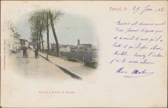 Carte postale, Eglise et Route de Golbey