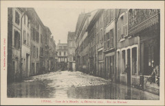 Carte postale, Epinal, Crue de la Moselle, 24 Décembre 1919, Rue des Minimes