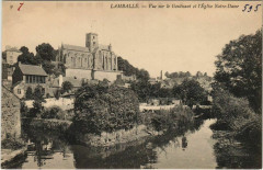 Lamballe Vue sur le Gouessant et l'Eglise Notre-Dame