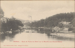 Carte postale, Epinal, Ecole de Ponts du Génie sur la Moselle aux Grands-Sables