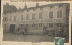 Carte postale, Epicerie en Gros La Jeanne d'Arc, Epinal, Vins et distillerie, Dépôt d'Epinal