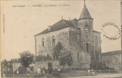Carte postale, Darney, Le Château, La Mairie