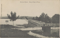 Carte postale, Environs d'Epinal, Etang et digue de Bouzey