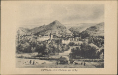 Carte Postale, Epinal et le Château en 1834