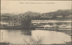 Carte postale, Epinal, Crue de la Moselle, 19 janvier 1910, Faubourg d'Alsace