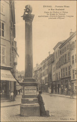 Carte postale, Epinal, Fontaine Pinau et Rue Rualménil -
													88 Vosges
												