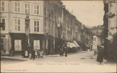 Carte postale, Epinal, Fontaine Pinau, Rue Rualménil