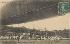 Carte postale, Epinal, Le Dirigeable Capitaine Ferber, Vue de la nacelle -
													88 Vosges
												