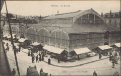 Carte postale, Epinal, Le Marché