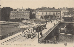 Carte postale, Epinal, Le Pont Carnot et la Moselle