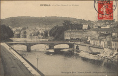 Carte postale, Epinal, Le Pont Carnot à vol d'oiseau