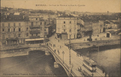 Carte Postale, Epinal, Le Pont de Pierre et la Rue du Quartier