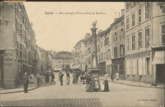 Carte postale, Epinal, Monument de Pinau et Rue du Boudiou