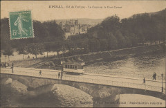 Carte Postale, Epinal, Nid de Verdure, Le Cours et le Pont Carnot