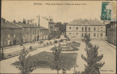 Carte Postale, Epinal, Place de la Bourse et Statue de Jeanne d'Arc
