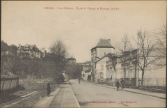 Carte postale, Epinal, Rue d'Alsace, Ecole de Tissage et Filature de l'Est