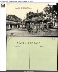 Interiéure de cour à la Pagode des Dames, Hanoï, Tonkin 01