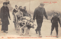 Croquis De Guerre Fugitifs Belges Traversant Le Nord De La France à Erre